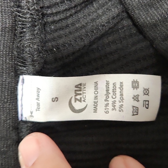 ZYIA Active Don’t Wake Me Thermal Pant High Rise Waffle Knit Jogger Black - Picture 8 of 8